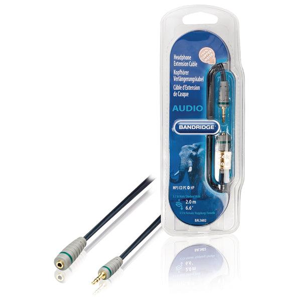 Stereo-Audio-Verlängerungskabel 3.5 mm male - 3.5 mm female 2.00 m Blau - handy.ch