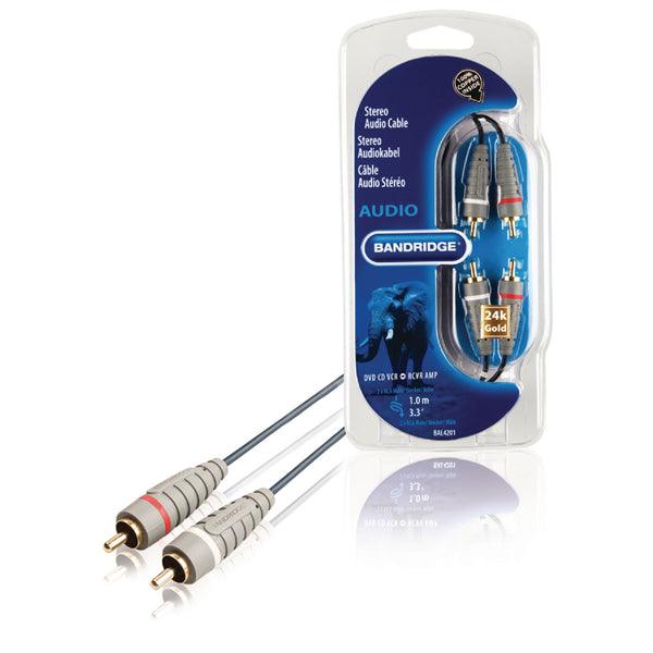 Stereo-Audiokabel 2x RCA male - 2x RCA male 1.00 m Blau - handy.ch