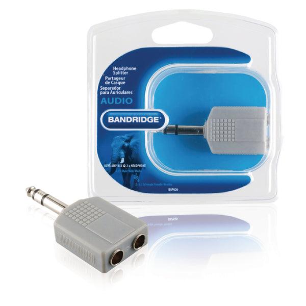 Stereo-Audio-Adapter 6.35 mm male - 2x 6.35 mm female Grau - handy.ch
