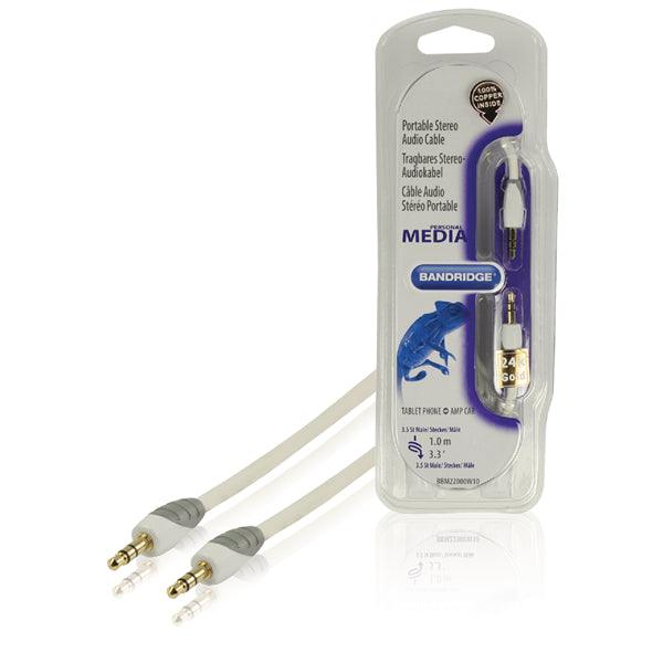 Stereo-Audiokabel 3.5 mm male - 3.5 mm male 1.00 m Weiss - handy.ch