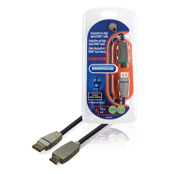 Displayport-Kabel Displayport male - HDMI Anschluss 2.00 m Blau - handy.ch