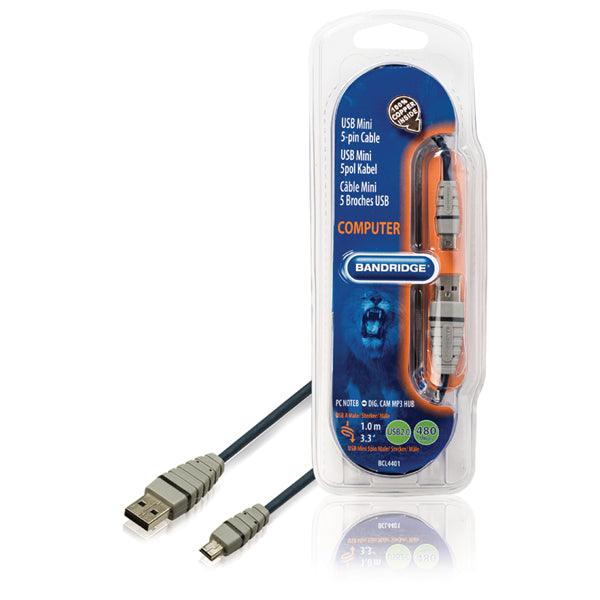 USB 2.0 Kabel USB A male - Mini 5-pol male rund 1.00 m Blau - handy.ch