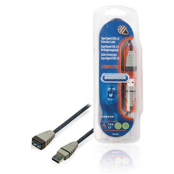 USB 3.0 Verlängerungskabel USB A male - USB A female rund 1.00 m Blau - handy.ch