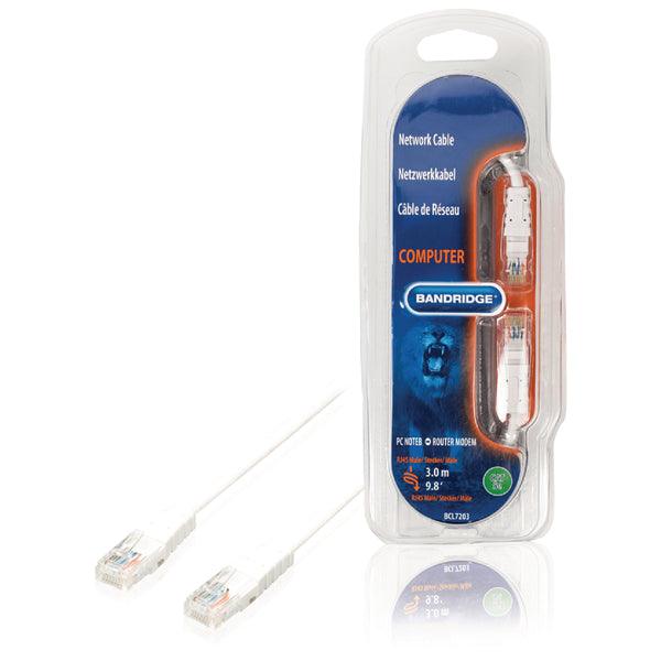 CAT5e UTP-Netzwerkkabel RJ45 (8P8C) male - RJ45 (8P8C) male 3.00 m Weiss - handy.ch