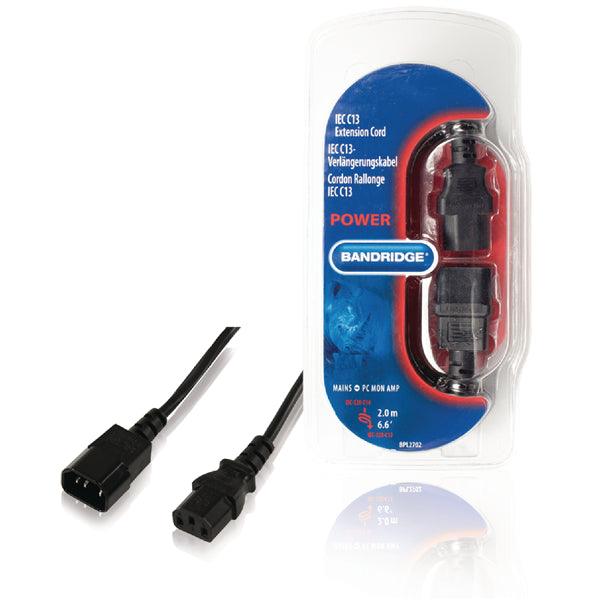 Kaltgeräte-Verlängerung IEC-320-C14 - IEC-320-C13 2.00 m Schwarz - handy.ch