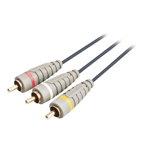 Composite-Videokabel 3x RCA male - 3x RCA male 10.0 m Blau - handy.ch