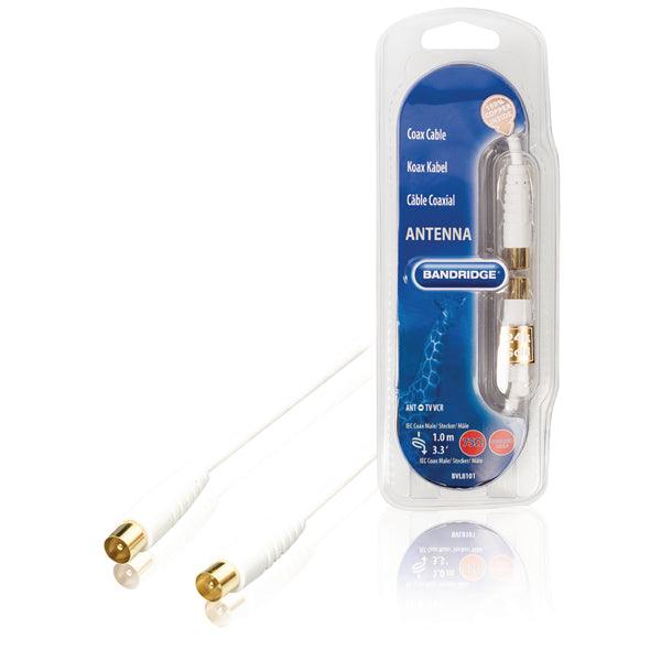 Koaxkabel 100 dB Koax-Stecker - Koax-Kupplung 1.00 m Weiss - handy.ch