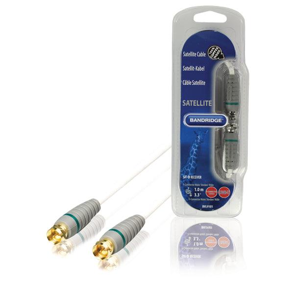 Antennenkabel F-male - F-male 1.00 m Weiss - handy.ch