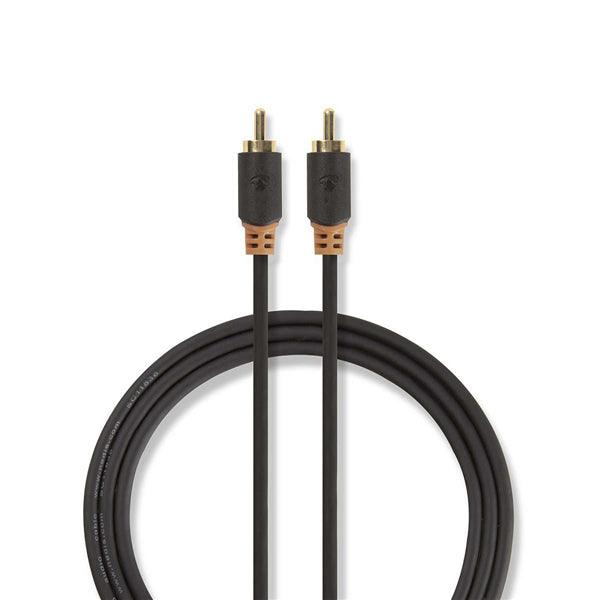 Digital-Audio-Kabel | RCA | RCA | Vergoldet | 1.00 m | rund | PVC | Anthrazit | Plastikbeutel - handy.ch