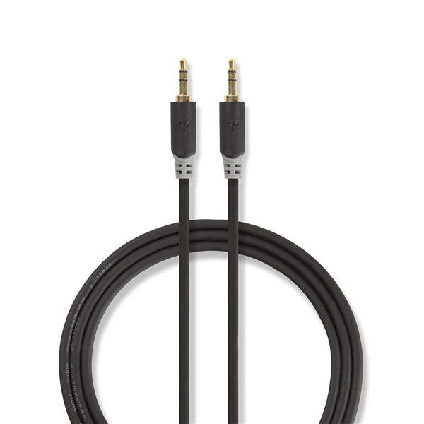 Stereo-Audiokabel | 3.5 mm Stecker | 3.5 mm Stecker | Vergoldet | 3.00 m | Rund | Anthrazit | Verpackung mit Sichtfenster - handy.ch