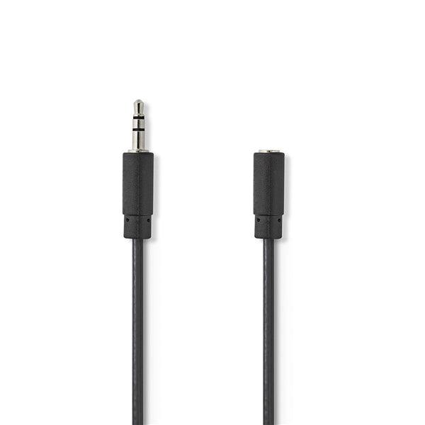 Stereo-Audiokabel | 3.5 mm Stecker | 3.5 mm Buchse | Vernickelt | 3.00 m | Rund | Schwarz | Box - handy.ch