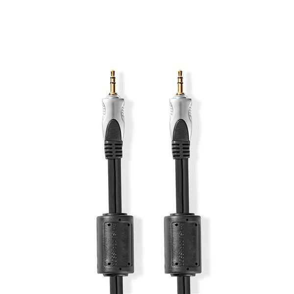 Stereo-Audiokabel | 3.5 mm Stecker | 3.5 mm Stecker | Vergoldet | 2.50 m | rund | Anthrazit | Hartschalenblister - handy.ch