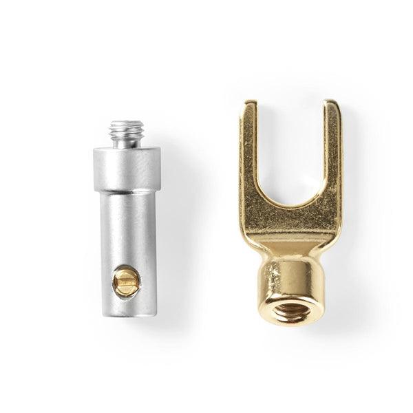 Lautsprecheranschluss | gerade | Stecker | Vergoldet | Schraube | Kabeleingangsdurchmesser: 7.0 mm | Metall | Silber | 2 Stück | Hartschalenblister - handy.ch