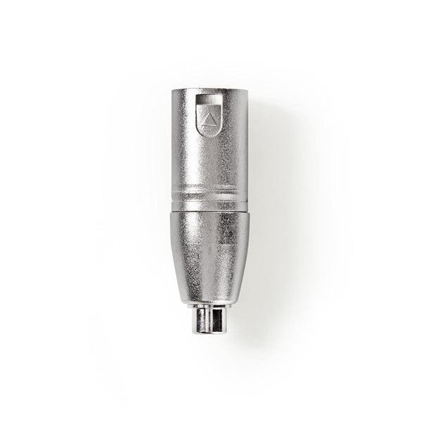 XLR Adapter | XLR 3-Pin Stecker | Cinch Buchse | Vernickelt | Gerade | Metall | Silber | 10 Stück | Umschlag - handy.ch