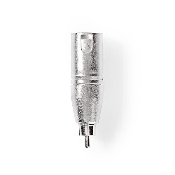 XLR Adapter | XLR 3-Pin Stecker | RCA | Vernickelt | Gerade | Metall | Silber | 10 Stück | Plastikbeutel - handy.ch