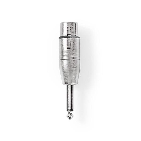 XLR Adapter | XLR 3-Pin Buchse | 6.35 mm Stecker | Vernickelt | Gerade | Metall | Silber | 10 Stück | Plastikbeutel - handy.ch
