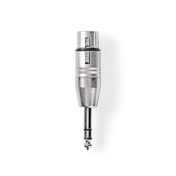 XLR Adapter | XLR 3-Pin Buchse | 6.35 mm Stecker | Vernickelt | Gerade | Metall | Silber | 10 Stück | Plastikbeutel - handy.ch