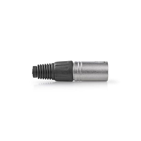 XLR-Anschluss | Gerade | Stecker | Vernickelt | Schutzhülle | Kabeleingangsdurchmesser: 7.0 mm | Metall | Silber | 10 Stück | Plastikbeutel - handy.ch