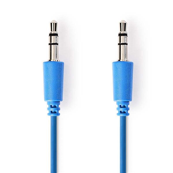 Stereo-Audiokabel | 3.5 mm Stecker | 3.5 mm Stecker | Vernickelt | 1.00 m | rund | Blau | Plastikbeutel - handy.ch