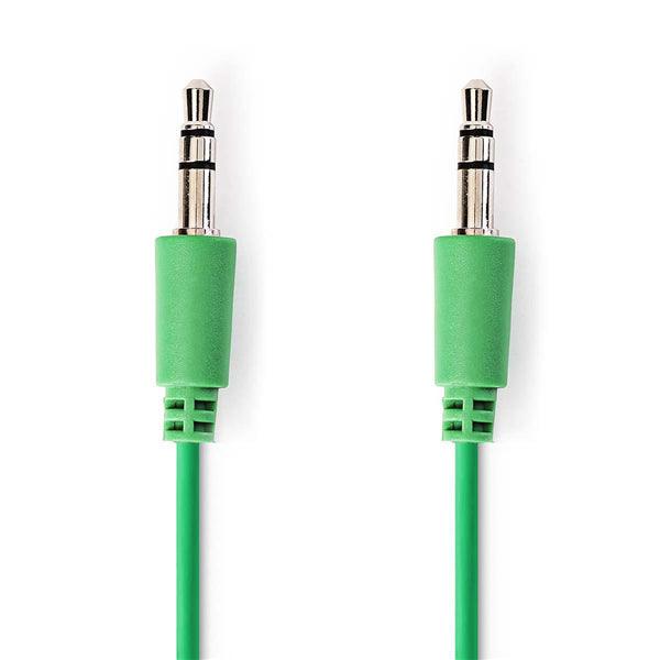 Stereo-Audiokabel | 3.5 mm Stecker | 3.5 mm Stecker | Vernickelt | 1.00 m | rund | Grün | Plastikbeutel - handy.ch