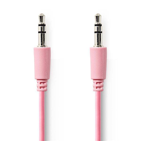 Stereo-Audiokabel | 3.5 mm Stecker | 3.5 mm Stecker | Vernickelt | 1.00 m | rund | Pink | Plastikbeutel - handy.ch