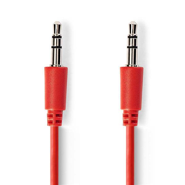 Stereo-Audiokabel | 3.5 mm Stecker | 3.5 mm Stecker | Vernickelt | 1.00 m | rund | Red | Plastikbeutel - handy.ch