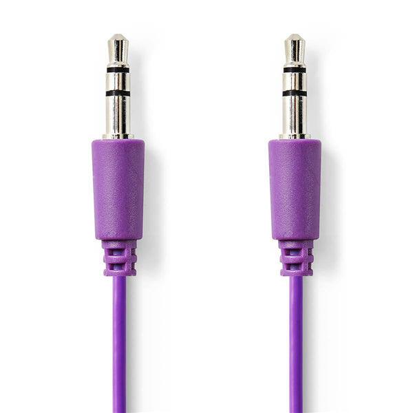 Stereo-Audiokabel | 3.5 mm Stecker | 3.5 mm Stecker | Vernickelt | 1.00 m | rund | Violett | Plastikbeutel - handy.ch