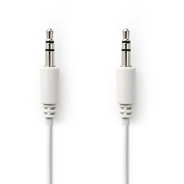 Stereo-Audiokabel | 3.5 mm Stecker | 3.5 mm Stecker | Vernickelt | 3.00 m | Rund | Weiss | Plastikbeutel - handy.ch