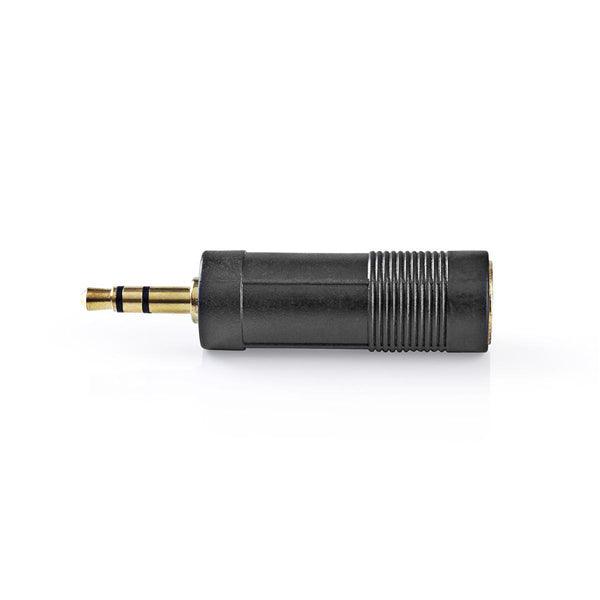 Stereo-Audio-Adapter | 3.5 mm Stecker | 6.35 mm Buchse | Vergoldet | Gerade | ABS | Schwarz | 10 Stück | Plastikbeutel - handy.ch