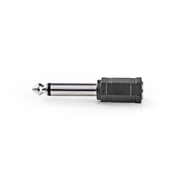Mono-Audio-Adapter | 6.35 mm Stecker | 3.5 mm Buchse | Vernickelt | Gerade | ABS | Schwarz | 10 Stück | Umschlag - handy.ch