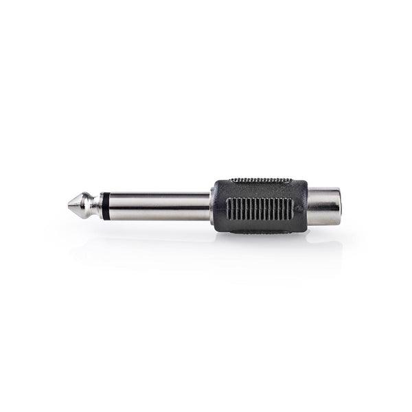 Mono-Audio-Adapter | 6.35 mm Stecker | Cinch Buchse | Vernickelt | Gerade | ABS | Schwarz | 10 Stück | Plastikbeutel - handy.ch