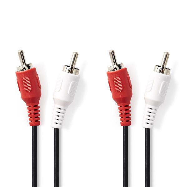 Stereo-Audiokabel | 2x RCA Stecker | 2x RCA Stecker | Vernickelt | 10.0 m | Rund | Red / Weiss | Umschlag - handy.ch