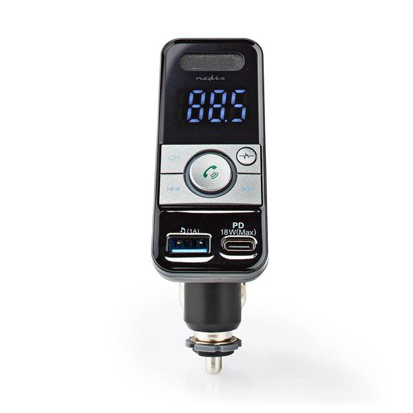 Kfz Audio FM Transmitter | Kippbar | freisprechend | 1.1 " | LED Bildschirm | Bluetooth® | PD 18 W / 5.0 V DC / 1.0 A | Schnellladung | Google Assistant / Siri | Grau / Schwarz - handy.ch