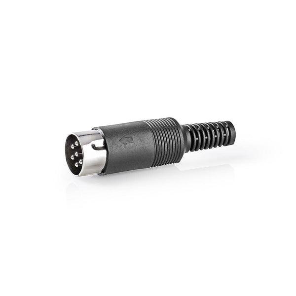DIN-Stecker | gerade | Stecker | Vernickelt | Twist-on | Kabeleingangsdurchmesser: 6.0 mm | PVC | Schwarz | 25 Stück | Plastikbeutel - handy.ch