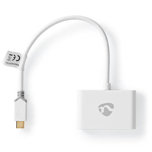USB Multi-Port-Adapter | USB 3.1 Gen1 | USB-C Stecker | 2x USB-A | 1000 Mbps | 0.20 m | Rund | Vergoldet | PVC | Weiss | Plastikbeutel - handy.ch
