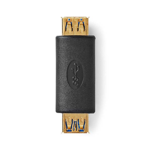 USB-A Adapter | USB 3.2 Gen 1 | USB-A Buchse | USB-A Buchse | 5 Gbps | Rund | Vergoldet | Anthrazit | Box - handy.ch