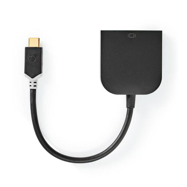 USB-C Adapter | USB 3.2 Gen 1 | USB-C Stecker | DVI-D 24+1-Pin Buchse | 1080p | 0.20 m | Rund | Vergoldet | PVC | Anthrazit | Verpackung mit Sichtfenster und Eurolochung - handy.ch