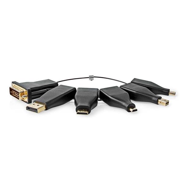 HDMI -Adapter | DisplayPort Stecker / DVI-D 24+1-Pin Stecker / HDMI Micro Stecker / HDMI Mini Stecker / Mini DisplayPort Stecker / USB-C Stecker | HDMI Buchse | Vergoldet | Gerade | PVC | Schwarz | 1 Stück | Box - handy.ch