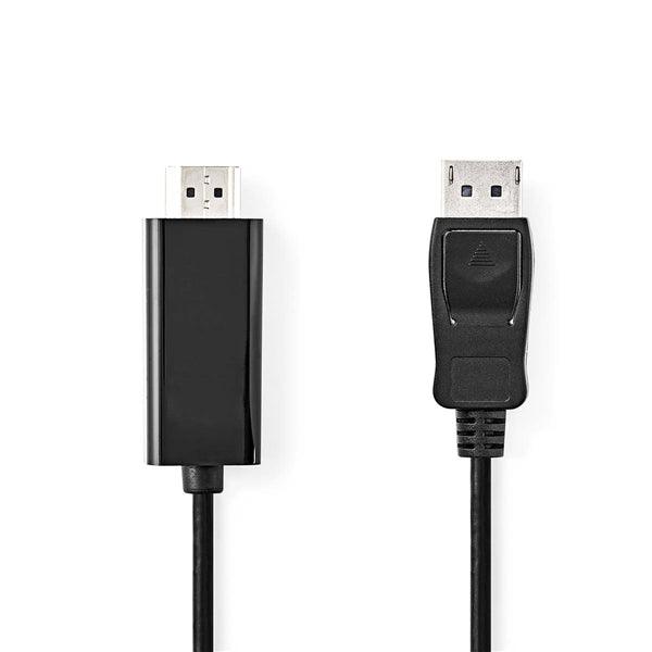Displayport-Kabel | DisplayPort Stecker | HDMI Stecker | 4K@30Hz | Vernickelt | 1.00 m | Rund | PVC | Anthrazit | Box - handy.ch