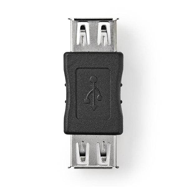 USB-A Adapter | USB 2.0 | USB-A Buchse | USB-A Buchse | 480 Mbps | Rund | Vernickelt | PVC | Schwarz | Box - handy.ch