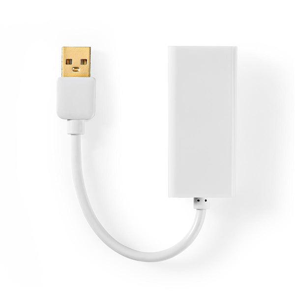 USB-Netzwerkadapter | USB 2.0 | 100 Mbps | USB-A Stecker | RJ45 Buchse | 0.20 m | Rund | Vergoldet / Vernickelt | Reines Kupfer | Weiss | Box - handy.ch
