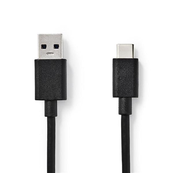 USB-Kabel | USB 3.2 Gen 1 | USB-A Stecker | USB-C Stecker | 60 W | 5 Gbps | Vernickelt | 1.00 m | Rund | PVC | Schwarz | Box - handy.ch