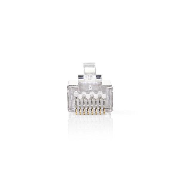 RJ45-Stecker | Stecker | Solid STP CAT5 | Gerade | Vergoldet | 10 Stück | PVC | Transparent | Box - handy.ch