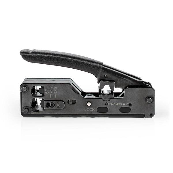 Crimp pliers | CAT5 / CAT5e / CAT6 / CAT6a / CAT7 / RJ12 / RJ45 | Schneiden / Zange | ABS / Stahl | Schwarz - handy.ch