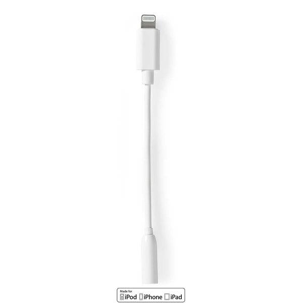 Lightning-Adapter | Apple Lightning 8-Pin | 3.5 mm Buchse | Vernickelt | 0.10 m | Rund | TPE - handy.ch