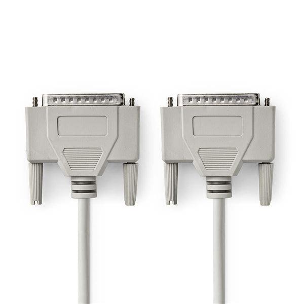 Serielles Kabel | D-Sub 25-Pin Stecker | D-Sub 25-Pin Stecker | Vernickelt | 3.00 m | Rund | PVC | Elfenbein | Plastikbeutel - handy.ch