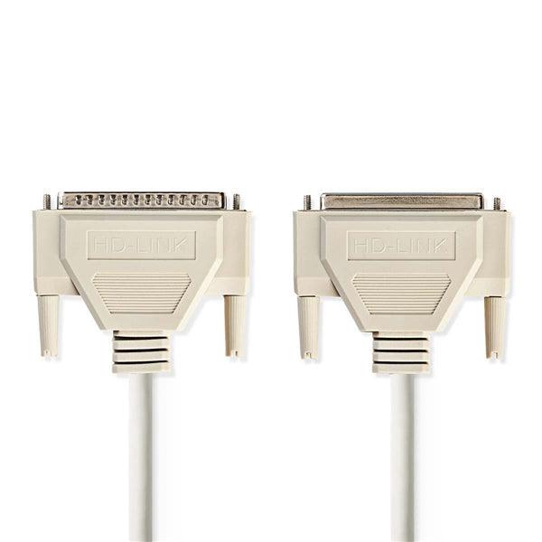 Serielles Kabel | D-SUB 37-Pin Stecker | D-SUB 37-Pin-Buchse | Vernickelt | 1.00 m | rund | PVC | Elfenbein | Plastikbeutel - handy.ch