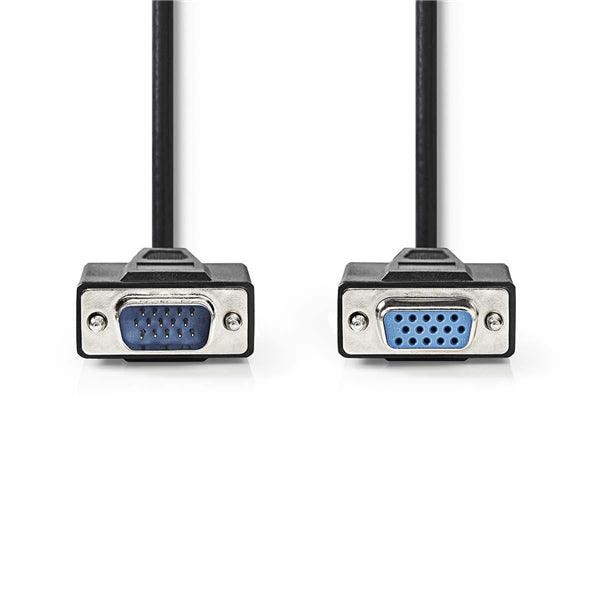 VGA-Kabel | VGA Stecker | VGA Buchse | Vernickelt | Maximale Auflösung: 1280x800 | 5.00 m | Rund | ABS | Schwarz | Plastikbeutel - handy.ch