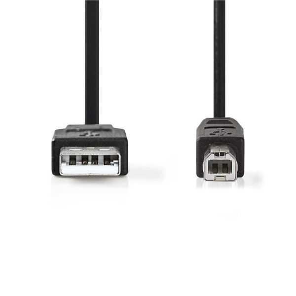 USB-Kabel | USB 2.0 | USB-A Stecker | USB-B Stecker | 10 W | 480 Mbps | Vernickelt | 2.00 m | Rund | PVC | Schwarz | Umschlag - handy.ch