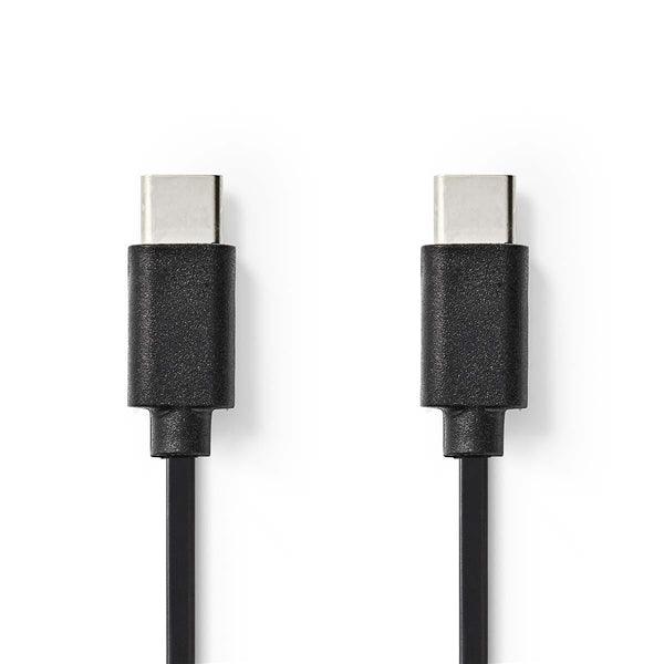 USB-Kabel | USB 2.0 | USB-C Stecker | USB-C Stecker | 60 W | 480 Mbps | Vernickelt | 1.00 m | Rund | PVC | Schwarz | Umschlag - handy.ch